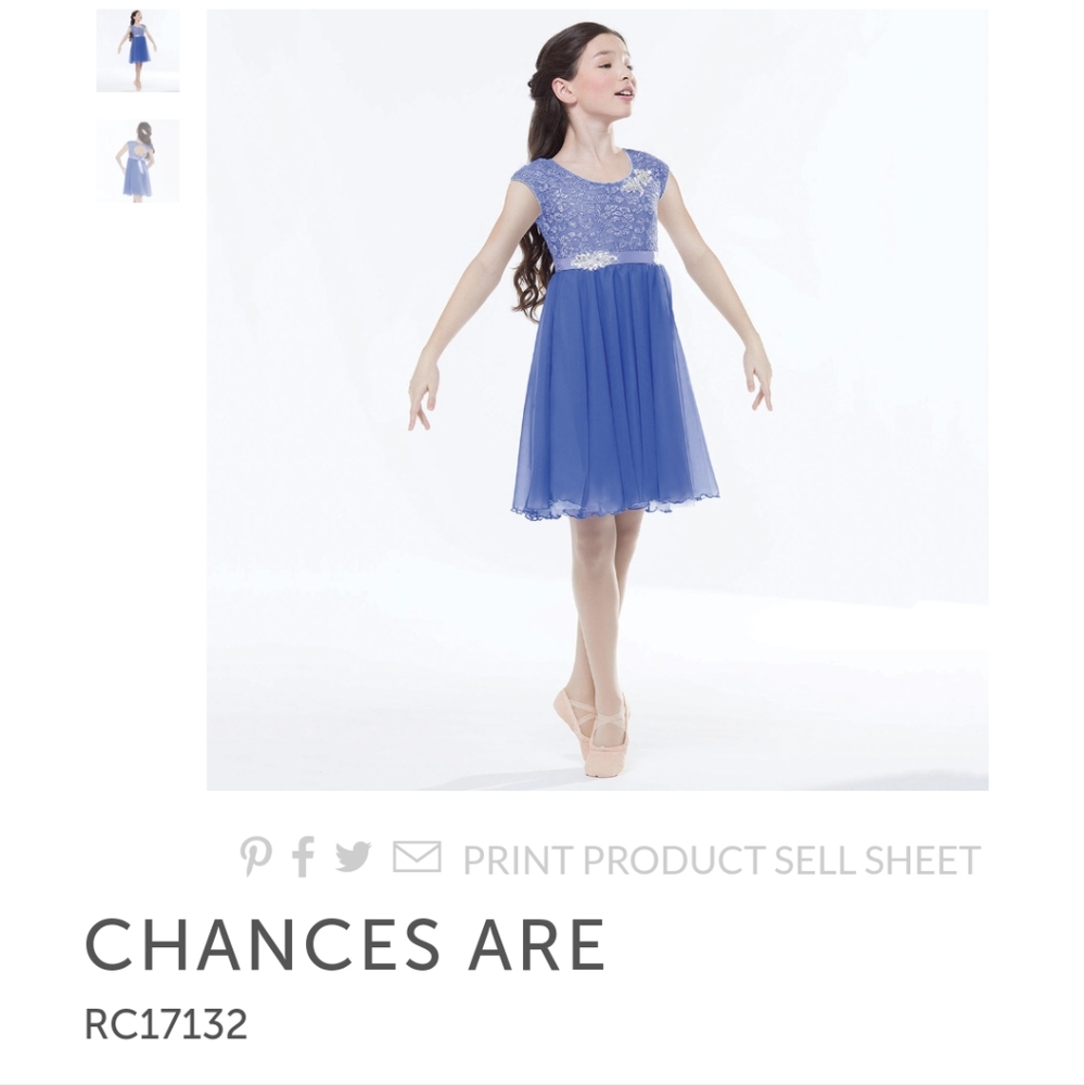 Revolution dance costume " Chances are " Large Child